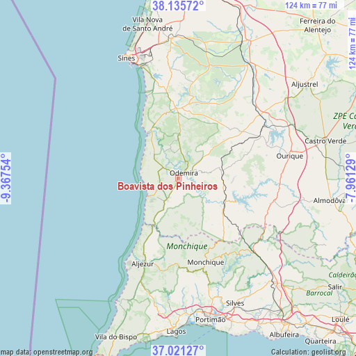 Boavista dos Pinheiros on map