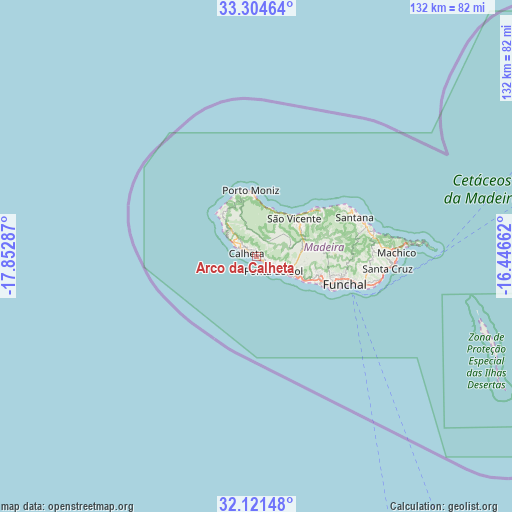 Arco da Calheta on map