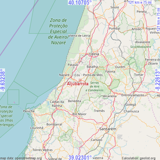 Aljubarrota on map