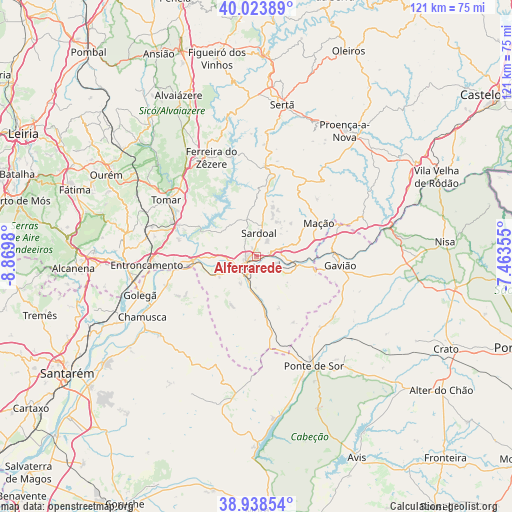 Alferrarede on map