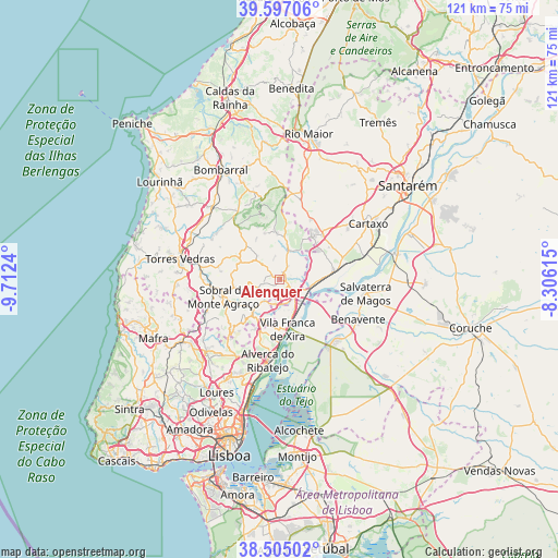 Alenquer on map