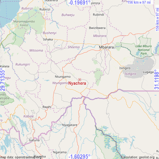 Nyachera on map