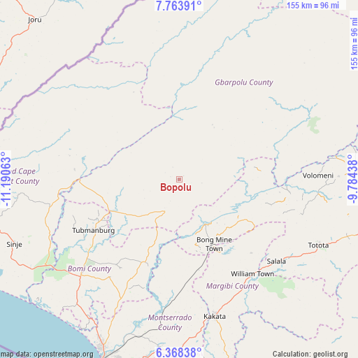 Bopolu on map