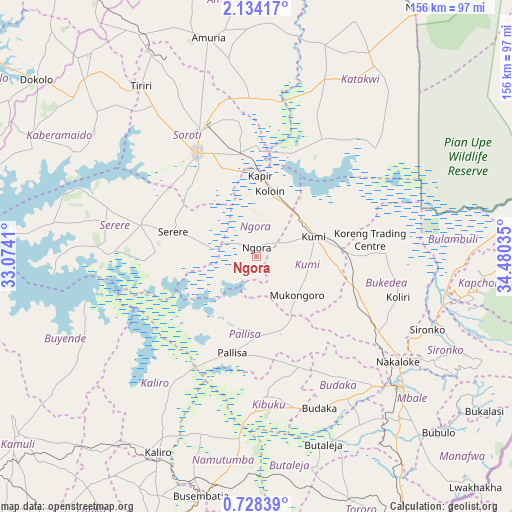 Ngora on map