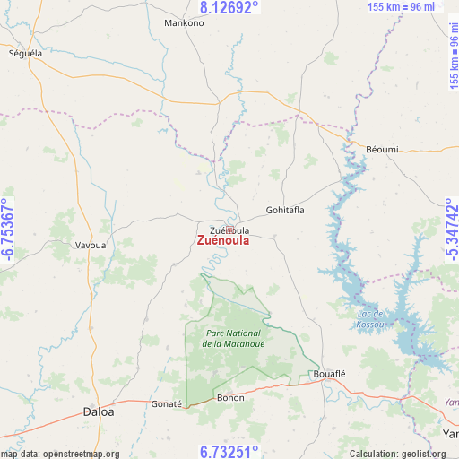 Zuénoula on map