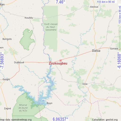 Zoukougbeu on map