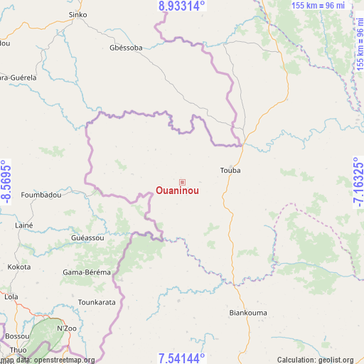 Ouaninou on map