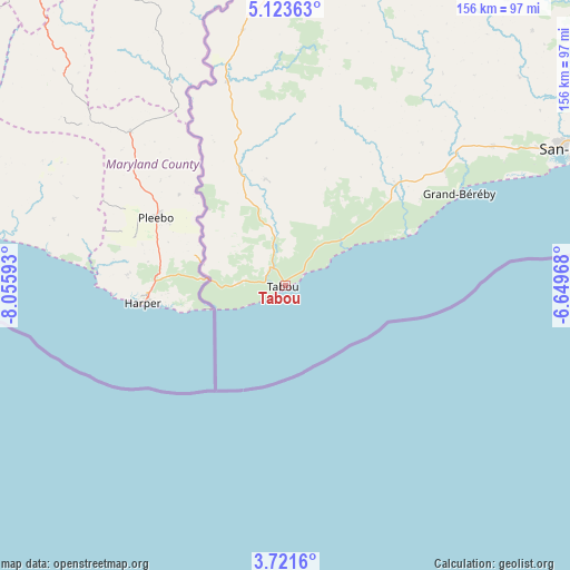 Tabou on map