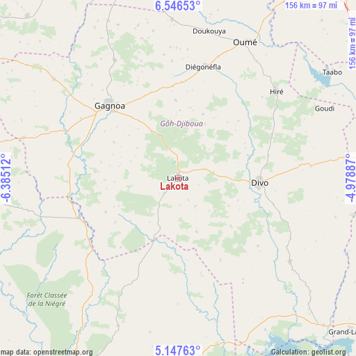 Lakota on map