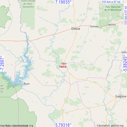 Issia on map
