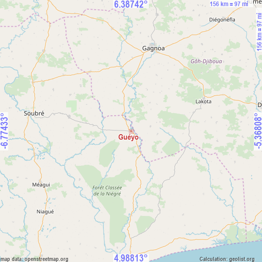 Guéyo on map