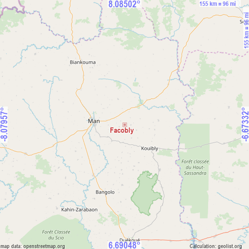 Facobly on map