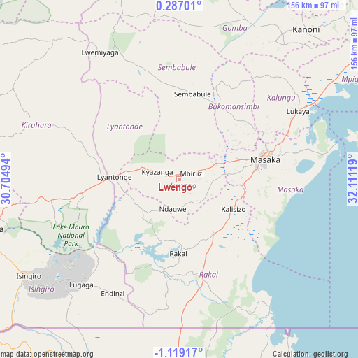 Lwengo on map