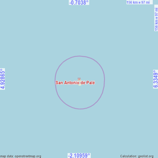 San Antonio de Palé on map