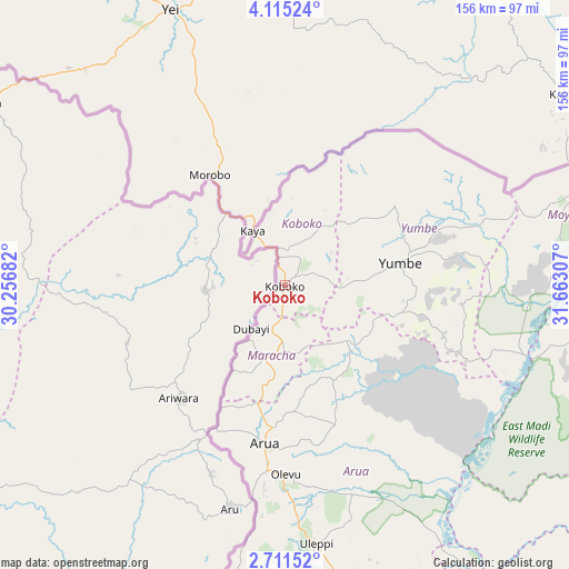 Koboko on map