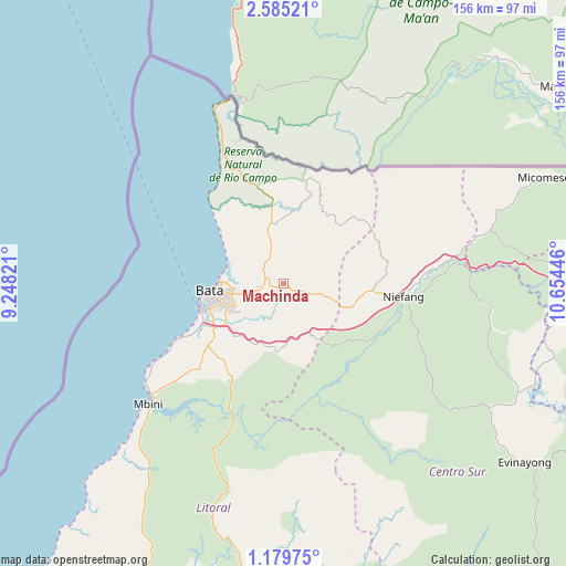 Machinda on map