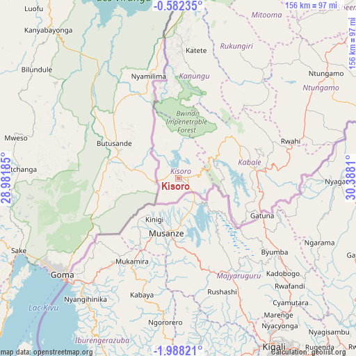 Kisoro on map