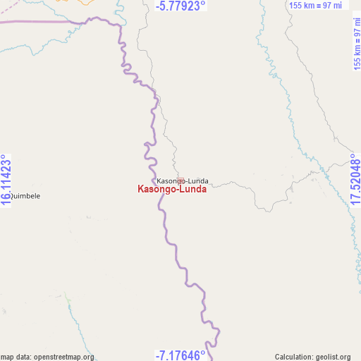 Kasongo-Lunda on map