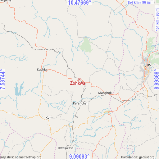 Zonkwa on map