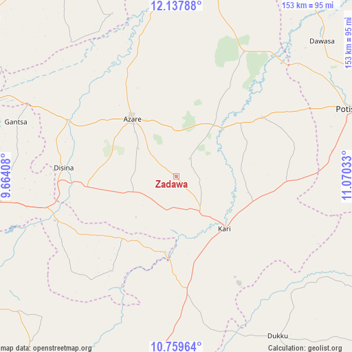 Zadawa on map