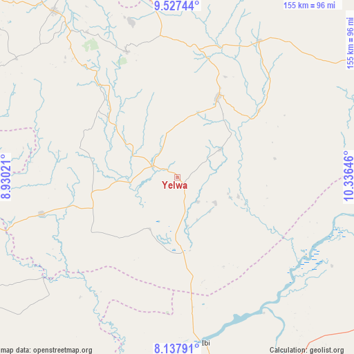 Yelwa on map