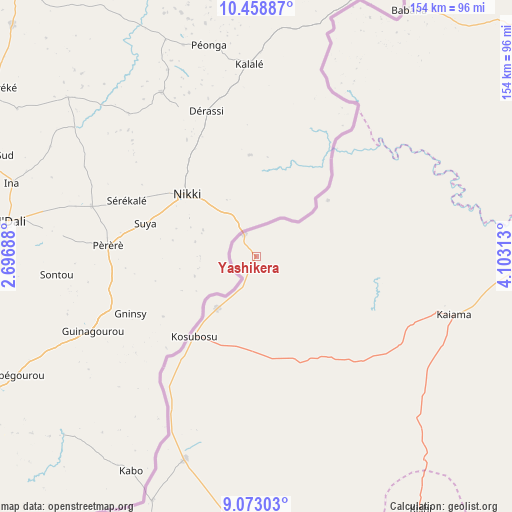 Yashikera on map