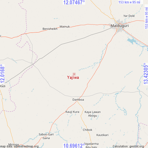 Yajiwa on map