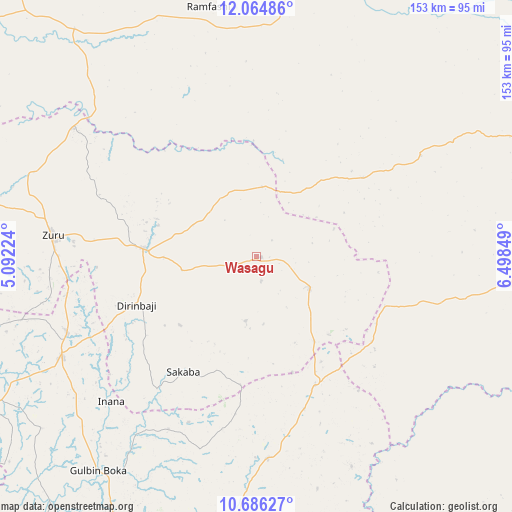 Wasagu on map