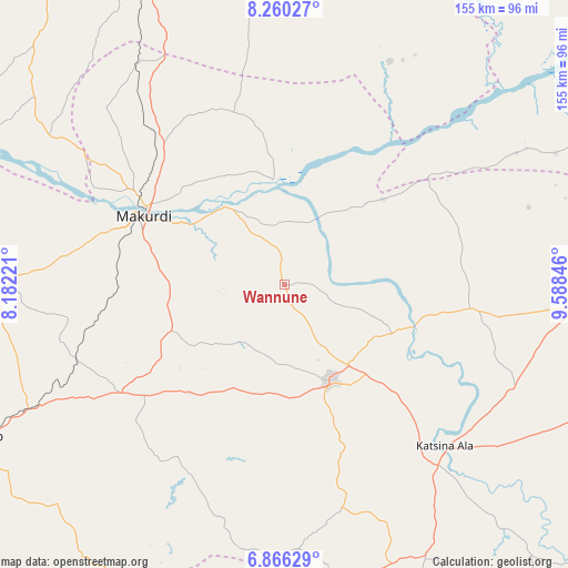 Wannune on map