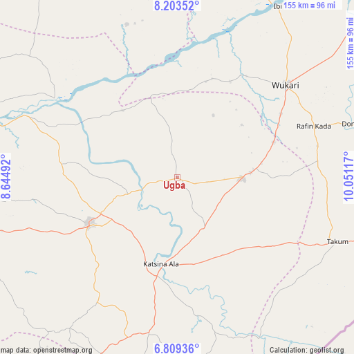 Ugba on map