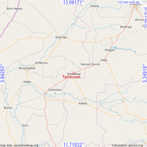 Tambuwal on map