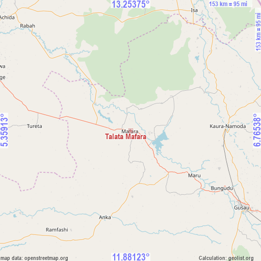 Talata Mafara on map