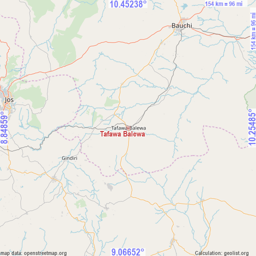 Tafawa Balewa on map