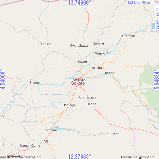 Sokoto on map