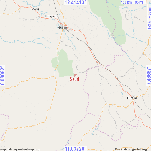 Sauri on map