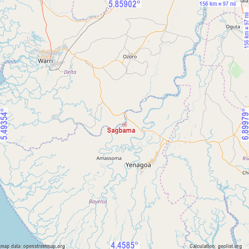 Sagbama on map