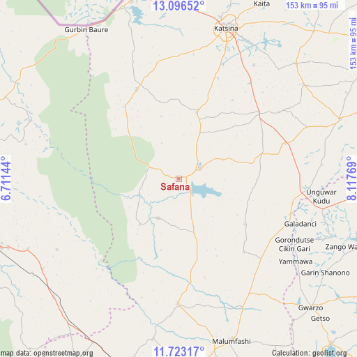 Safana on map