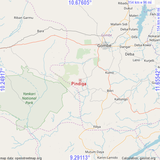 Pindiga on map