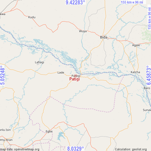 Patigi on map