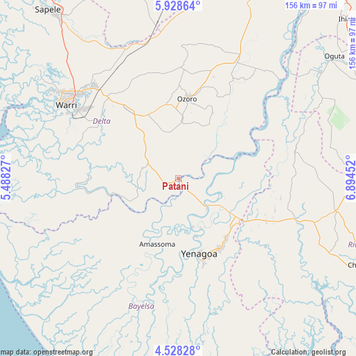 Patani on map