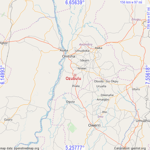 Ozubulu on map