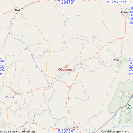 Okpoma on map