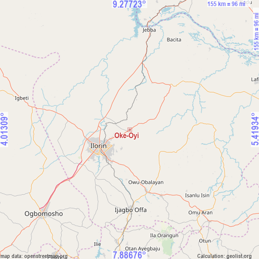 Oke-Oyi on map