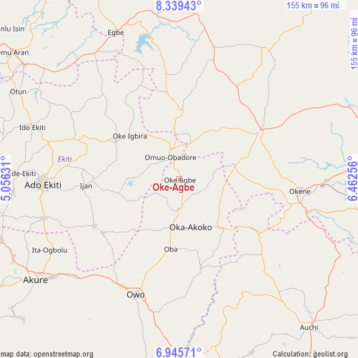 Oke-Agbe on map