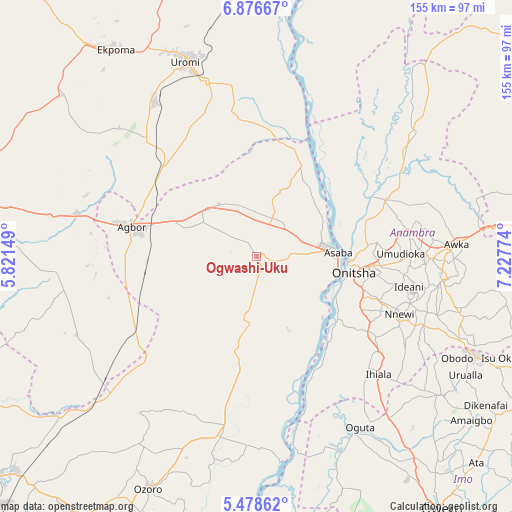 Ogwashi-Uku on map