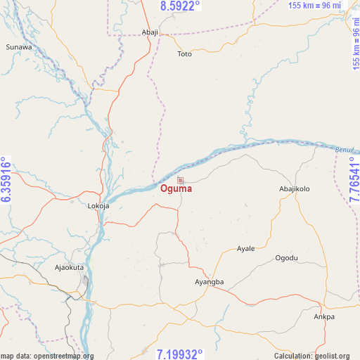 Oguma on map