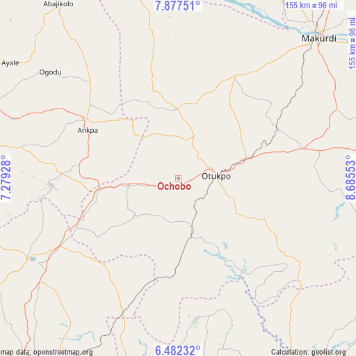 Ochobo on map
