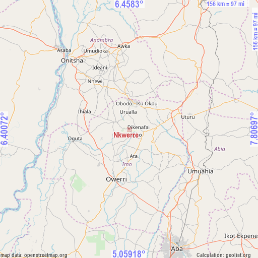 Nkwerre on map