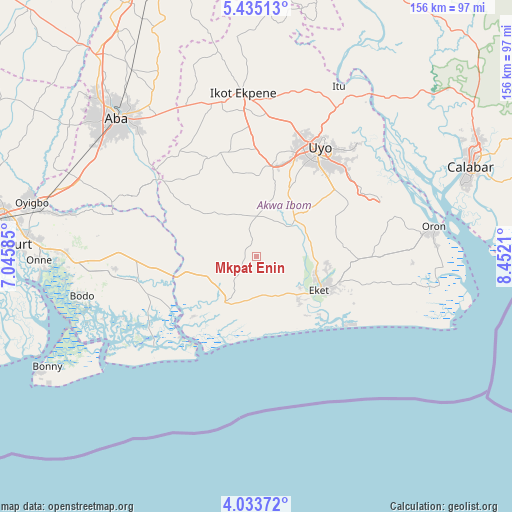Mkpat Enin on map