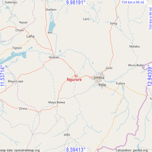 Ngurore on map
